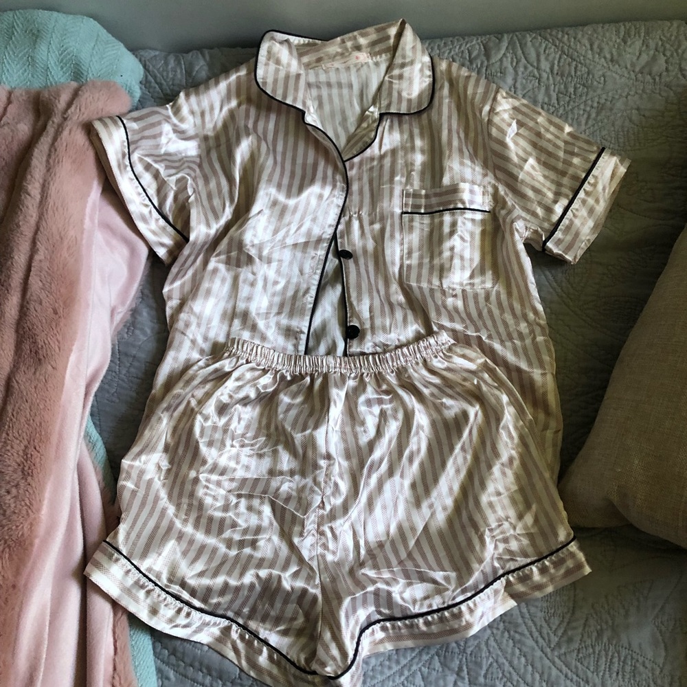 Satin Striped Sleep Set